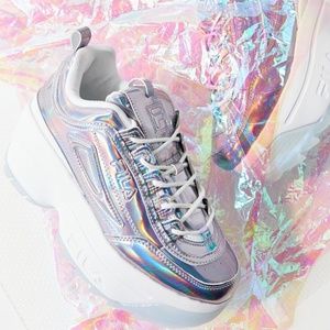 FILA Disruptor 2 Metallic Iridescent Wedge Sneaker